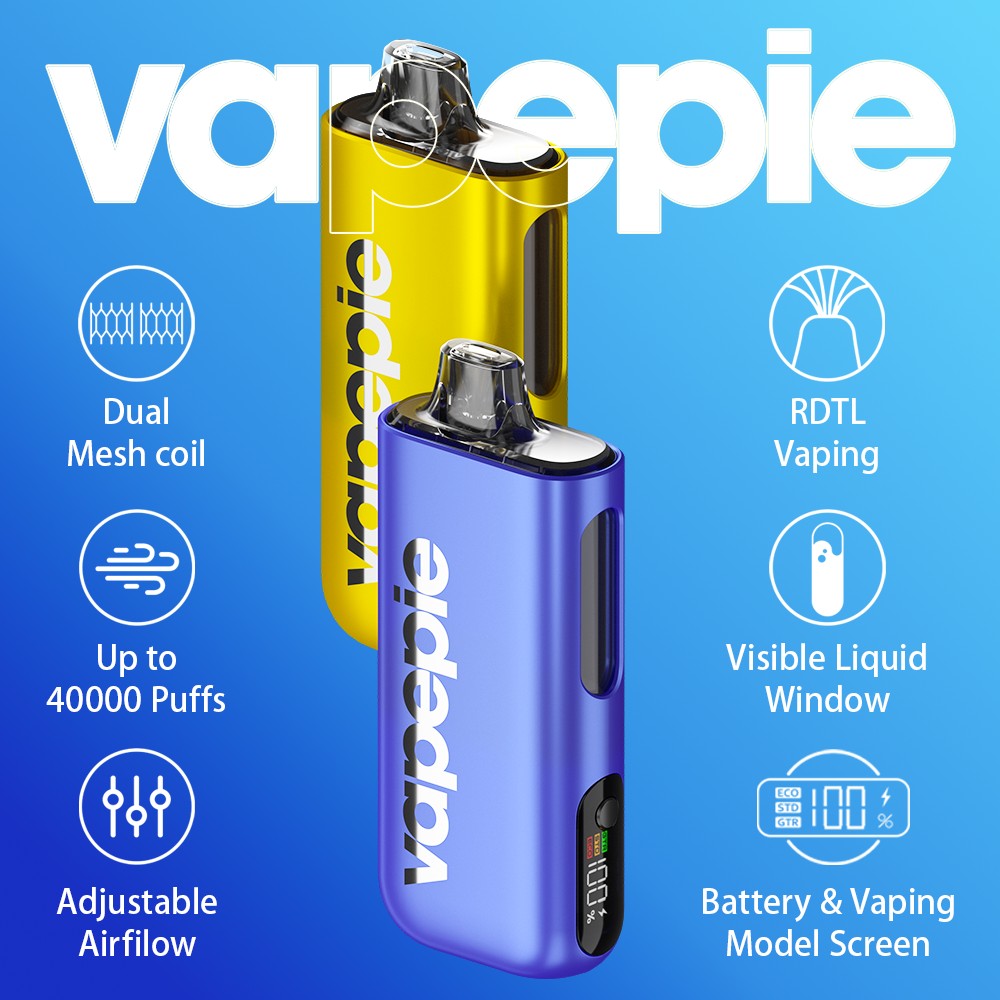 Vapepie Max 40000 slukkos eldobható vape | Látható e-folyadék ablak és hosszan tartó teljesítmény